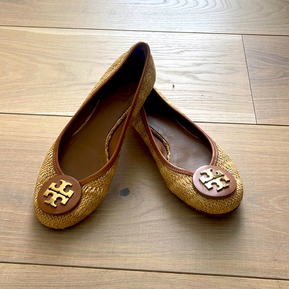 Tory Burch Raffia Reva Ballet Flat